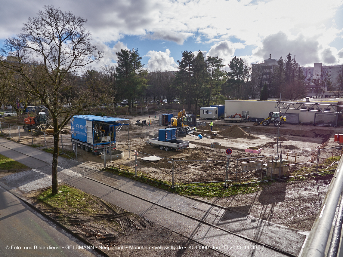 10.01.2023 - Baustelle an der Quiddestraße Haus für Kinder in Neuperlach